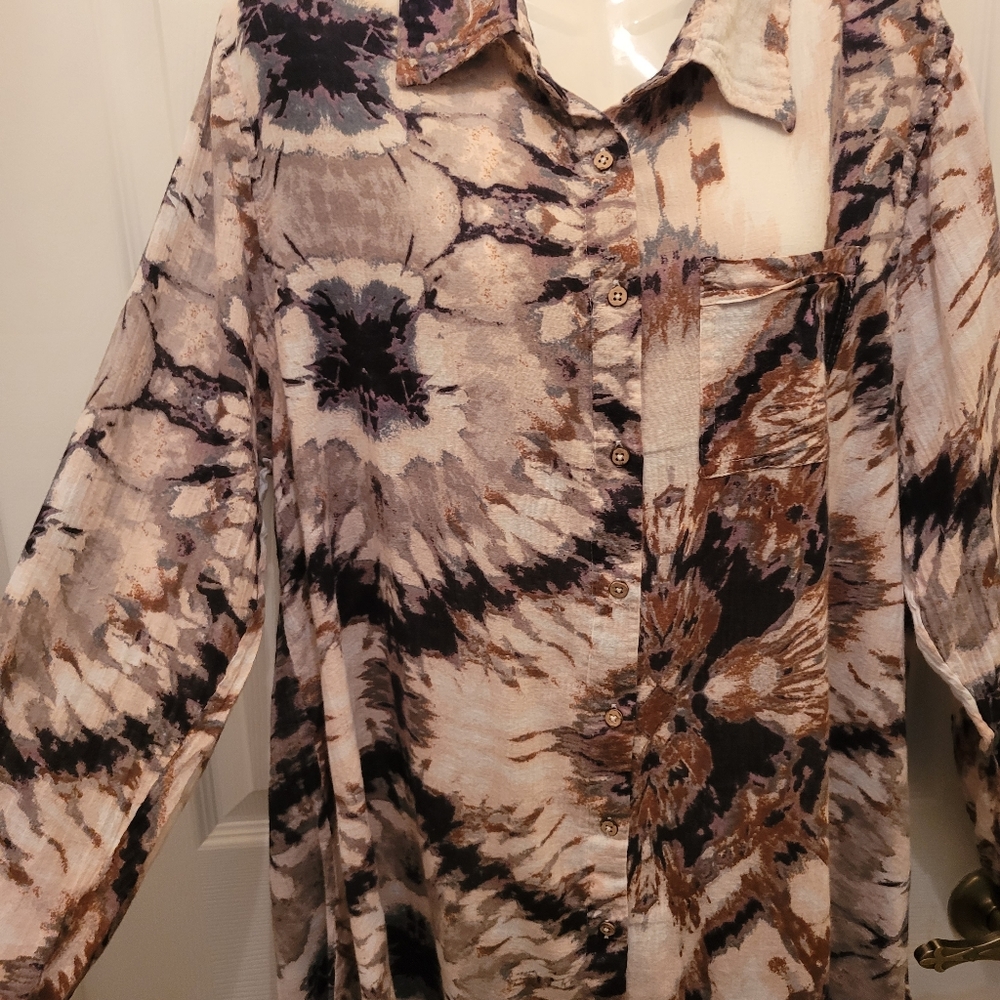 Stylish Abstract Design Camisole Button Down Wome… - image 4